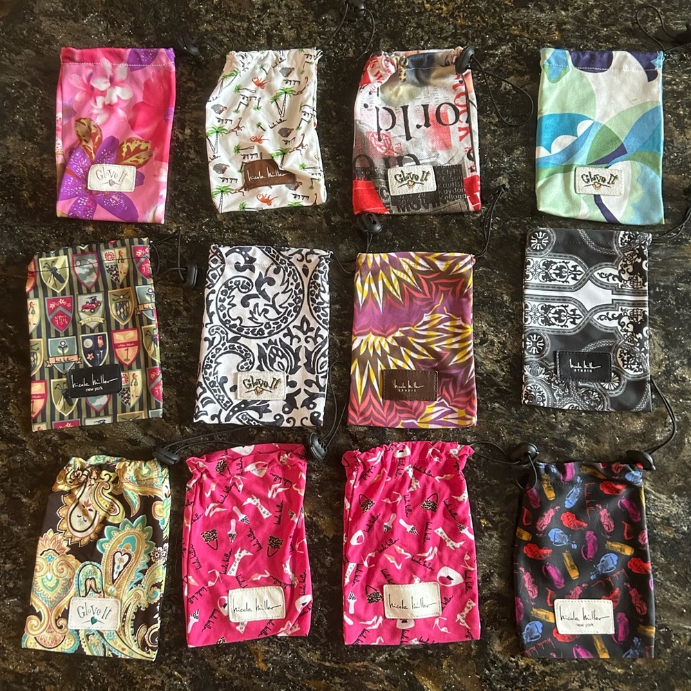 Dozen (12) mini golf tee or glove bags w/elastic closures